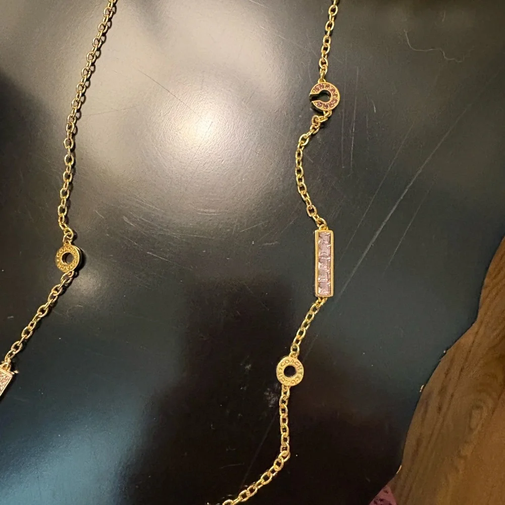 Gold and Pink Chain Necklace - Picture 12 of 14
